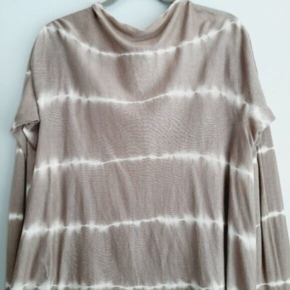 KATHERINE BARCLAY / Open Front Waterfall Cardigan Tie-dye Sz L - Picture 7 of 11